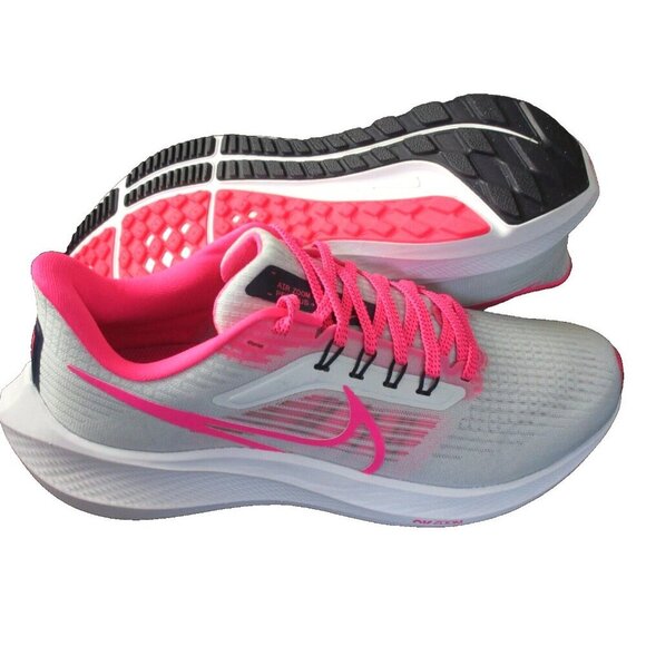 Women's Nike Air Zoom Pegasus 39 Running Shoes Pure Platinum Hyper Pink NEW - Picture 2 of 5